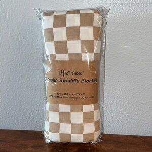 NIP LifeTree Muslin Swaddle Blanket Bamboo (viscose)/ Cotton Checkered